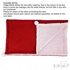 FBP188-R: Red Cable Knit Wrap w/Pom Pom